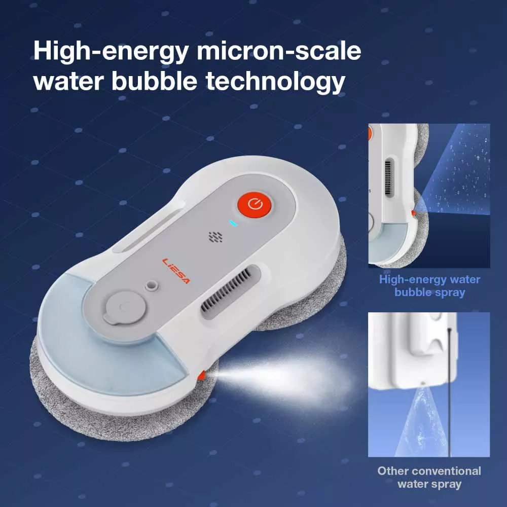 Robot lau cửa sổ phun nước kép